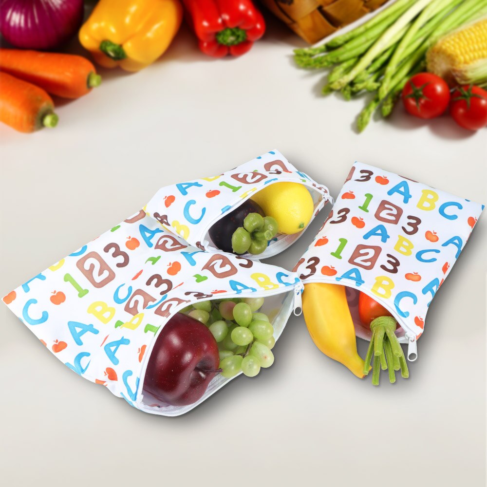 Portable Zipper Bags Reusable Snack Saver Bag Leakproof Food Sandwich Storage Bags for Camping Travel Hiking Kids Supplies