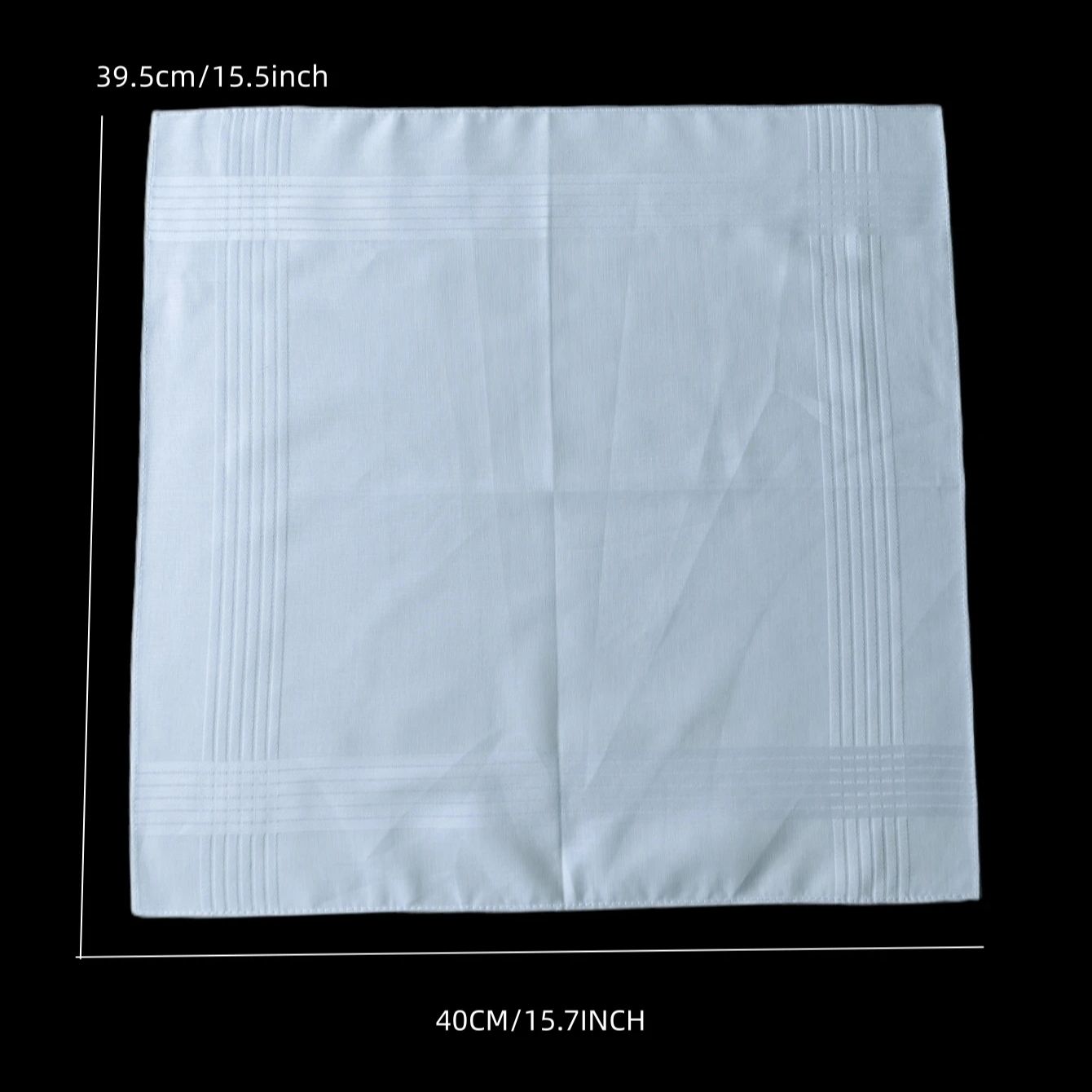 Pañuelo fino de algodón de 40 cm blanco puro. Servilleta para traje de negocios, pañuelo para restaurante, 6 uds.