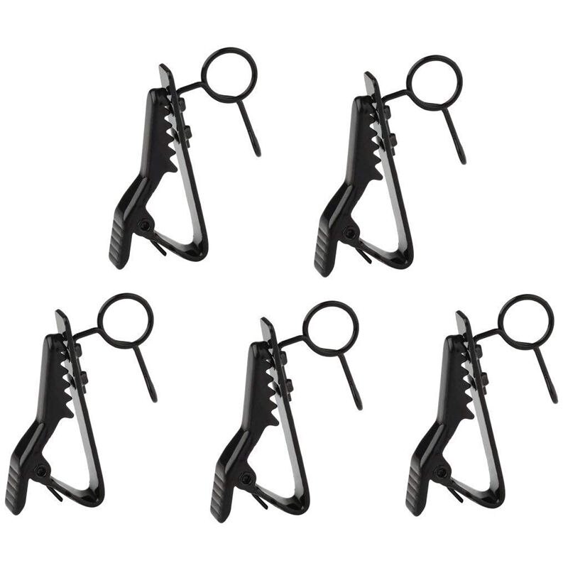 5 Pcs anello Mini 7.5mm supporto per Clip per microfono fermacravatta Clip per collare pratico (nero)