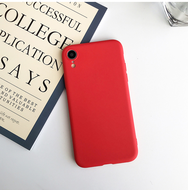 Funda de teléfono roja mate para iphone 12 13 11 Pro XS Max XR X 8 7 6S 6 Plus SE fundas de silicona Color sólido suave TPU contraportada: Neopreno