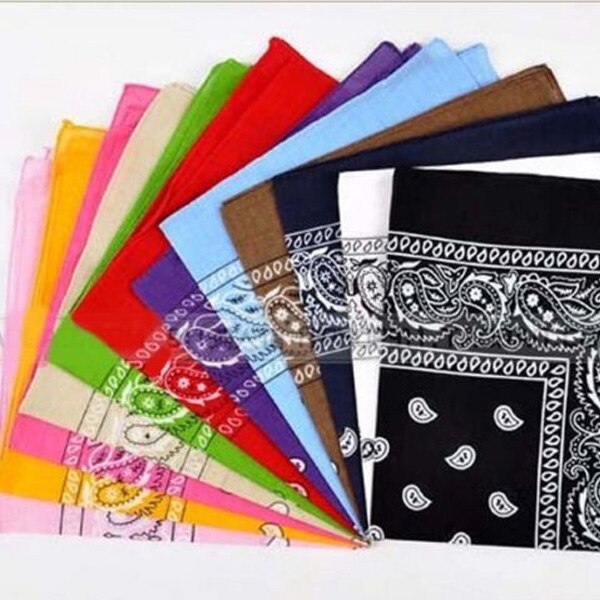 Vintage Square Handkerchief Geometric Print Cotton Head Wrap Neck Scarf Wristband Handkerchief Pocket Towel