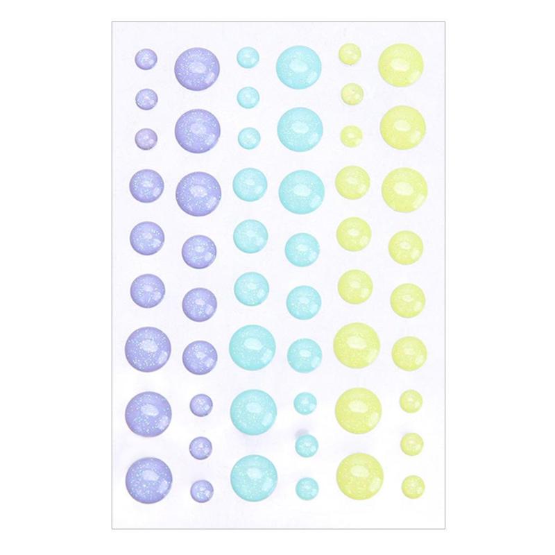 54pcs/pack Enamel Dot Sticker Sugar Sprinkles Self-adhesive Resin Assorted for DIY Scrapbooking Photo Album Card Crafts
