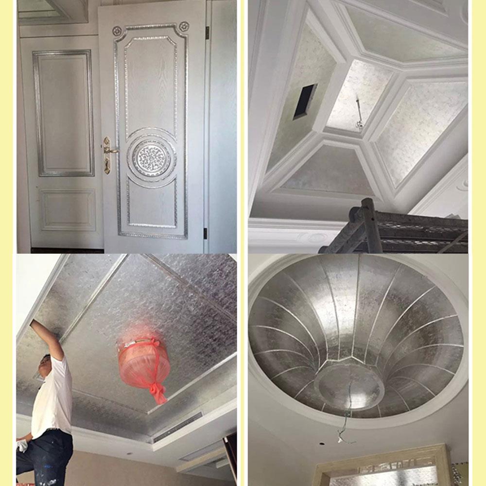Bladfolie papier zilver hotels plafond zilverfolie papier universeel 100 vellen 8.5 * 8 cm imitatie frame duurzaam