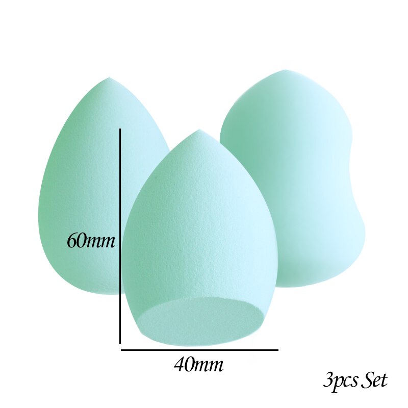 3pc maquillage éponge cosmétiques bouffée mélangeur ensemble Puf maquillage éponge pour maquillage visage poudre liquide fond de teint Puf pour directe: 3pcs Lake Set