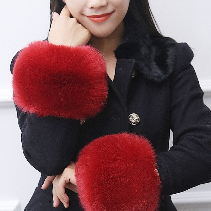 Manchettes élastiques en fausse fourrure pour femme, accessoires de vêtements chauds d&#39;hiver en peluche: 06