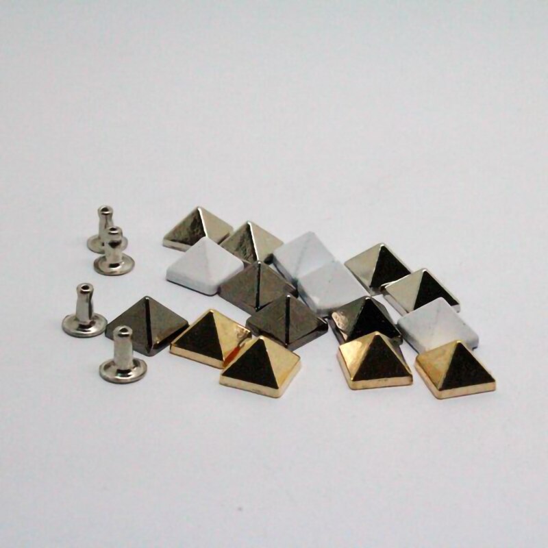 Piramide antieke legering spike punk kledingstuk klinknagel met schroeven voor tas, hoed, jeans, schoen, lederen chocker diy ambachtelijke accessoire