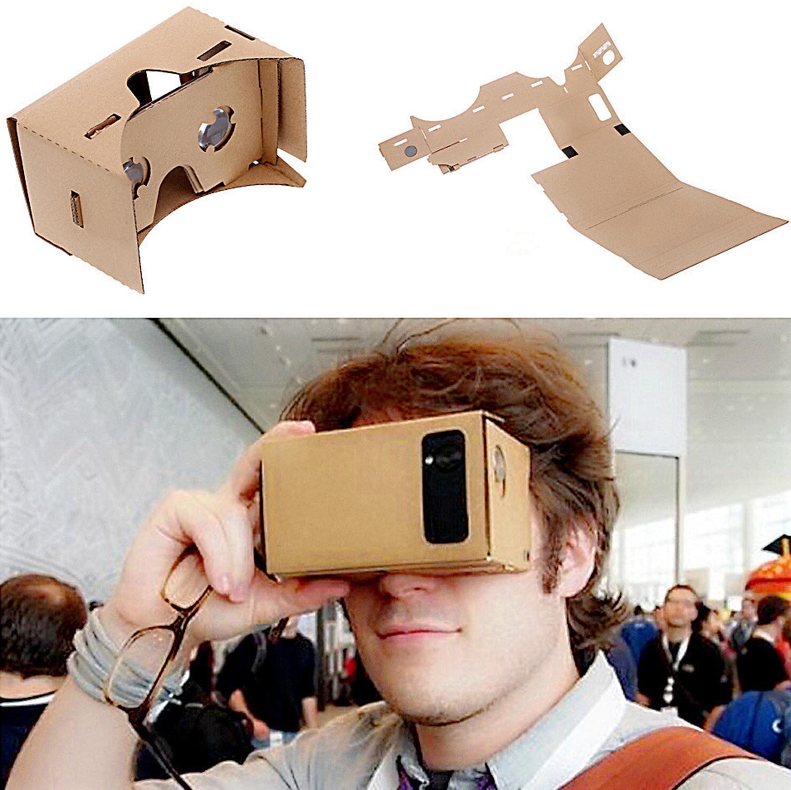 3d vr virtual reality briller pap trend google ultra clear view linse til mobil 3.5 - 6.0 skærm vr: Default Title
