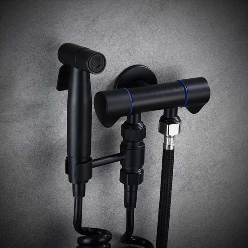 Lacquered Black Bathtub Faucets Wall Mounted with Handheld Shower Bathtub Faucet Bathroom Mixer Taps Bath