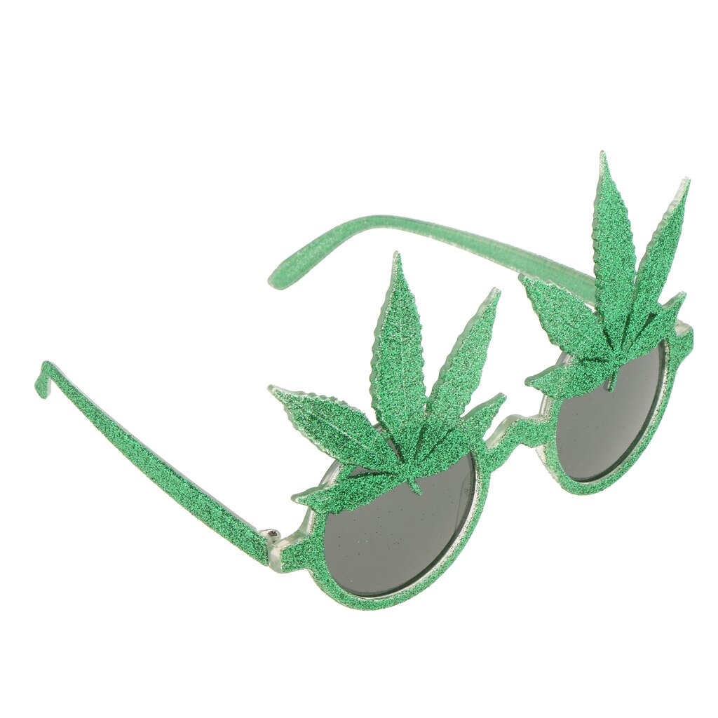 Novedad, gafas de sol de , gafas de sol con hoja de arce verde brillante
