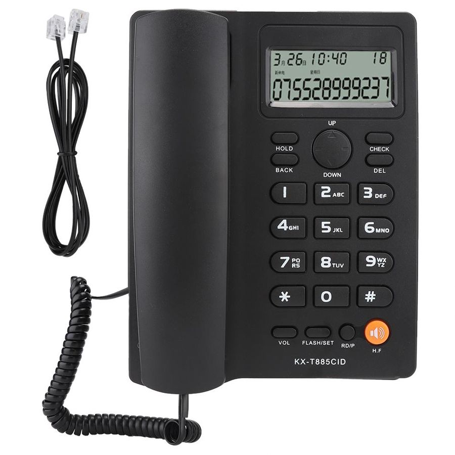 Teléfono con identificador de llamadas, manos libres, para casa, oficina, Hotel, fijo, inglés, de escritorio