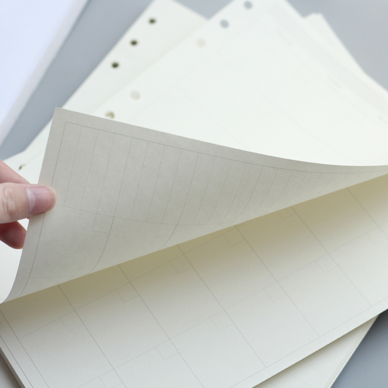 A4 B5 Leaf Notebook Refill Spiral Binder Planner Inner Page Inside Paper Dairy Weekly Monthly Plan To do Line Dot grid 45 sheets