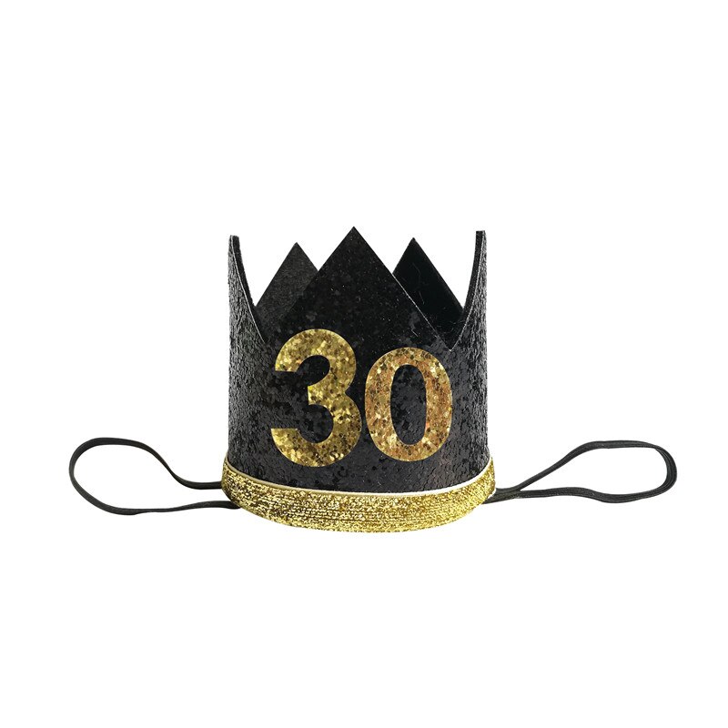 1 Uds 30 40 50 60 año diadema de corona de cumpleaños de las mujeres sombrero de adulto 30th 40th 50th Aniversario de accesorios de pelo suministro: 30