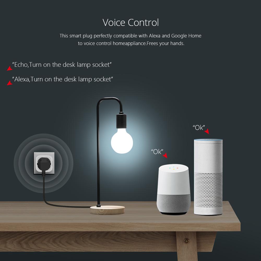 Enchufe inteligente con WiFi de 2,4G, enchufe con enchufe para hogar compatible con Tuya, Smart Life, Alexa, Google Home, 110V y 220V, adaptador de enchufe para UE y EE. UU.