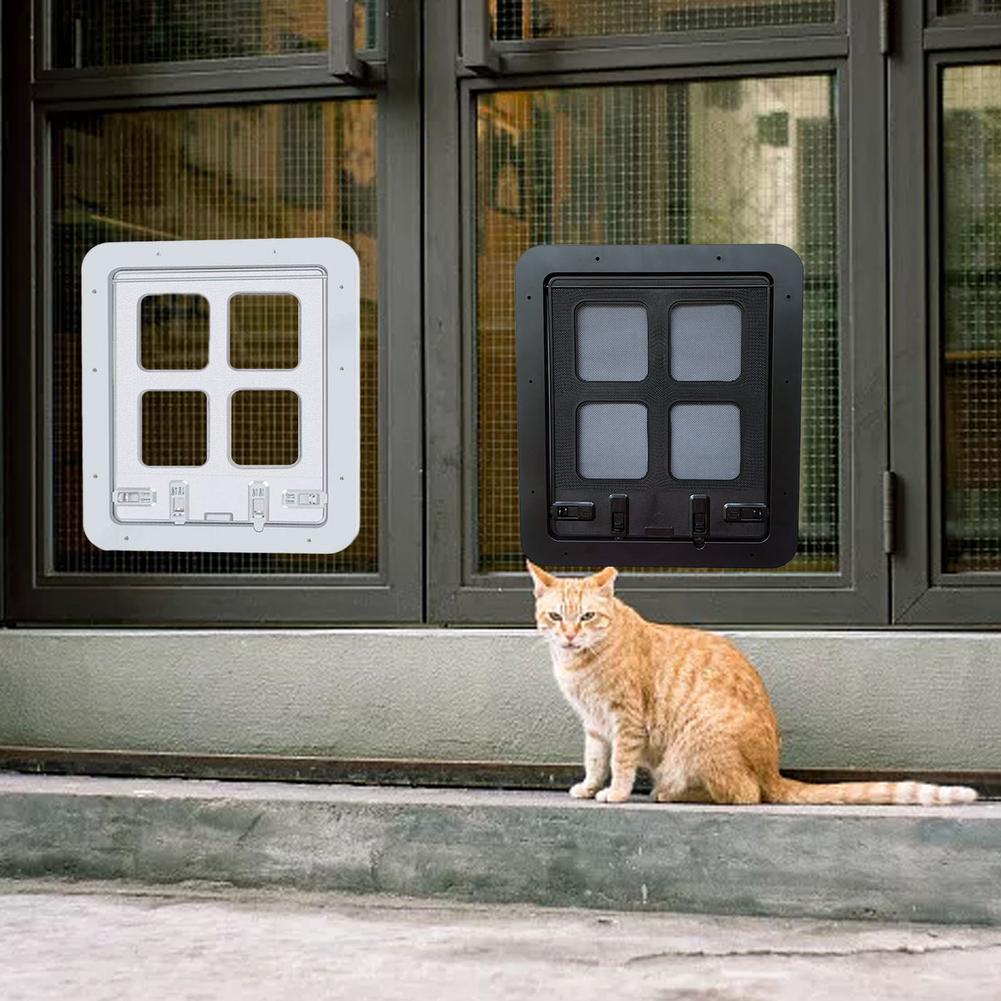 Verrouillable en plastique petite porte pour animaux de compagnie chien chat chaton écran porte avec gaze pour écran fenêtre sécurité rabat portes fournitures pour animaux de compagnie
