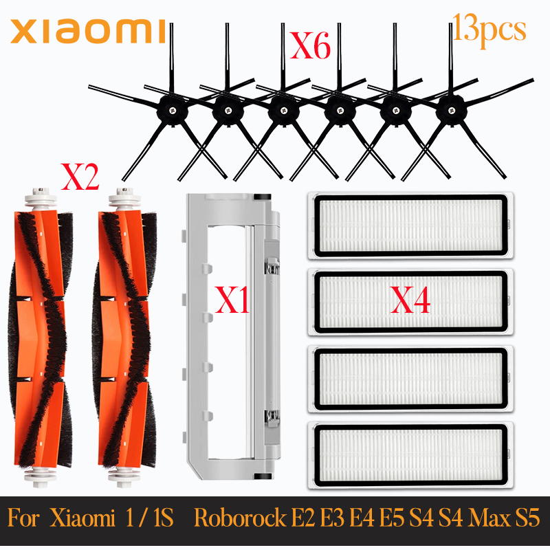 For Xiaomi Mi Robot Vacuum Cleaner 1 / 1S SDJQR01RR SDJQR02RR Roborock E2 E3 E4 E5 S4 S4 Max S5 Main Side Brush Filter
