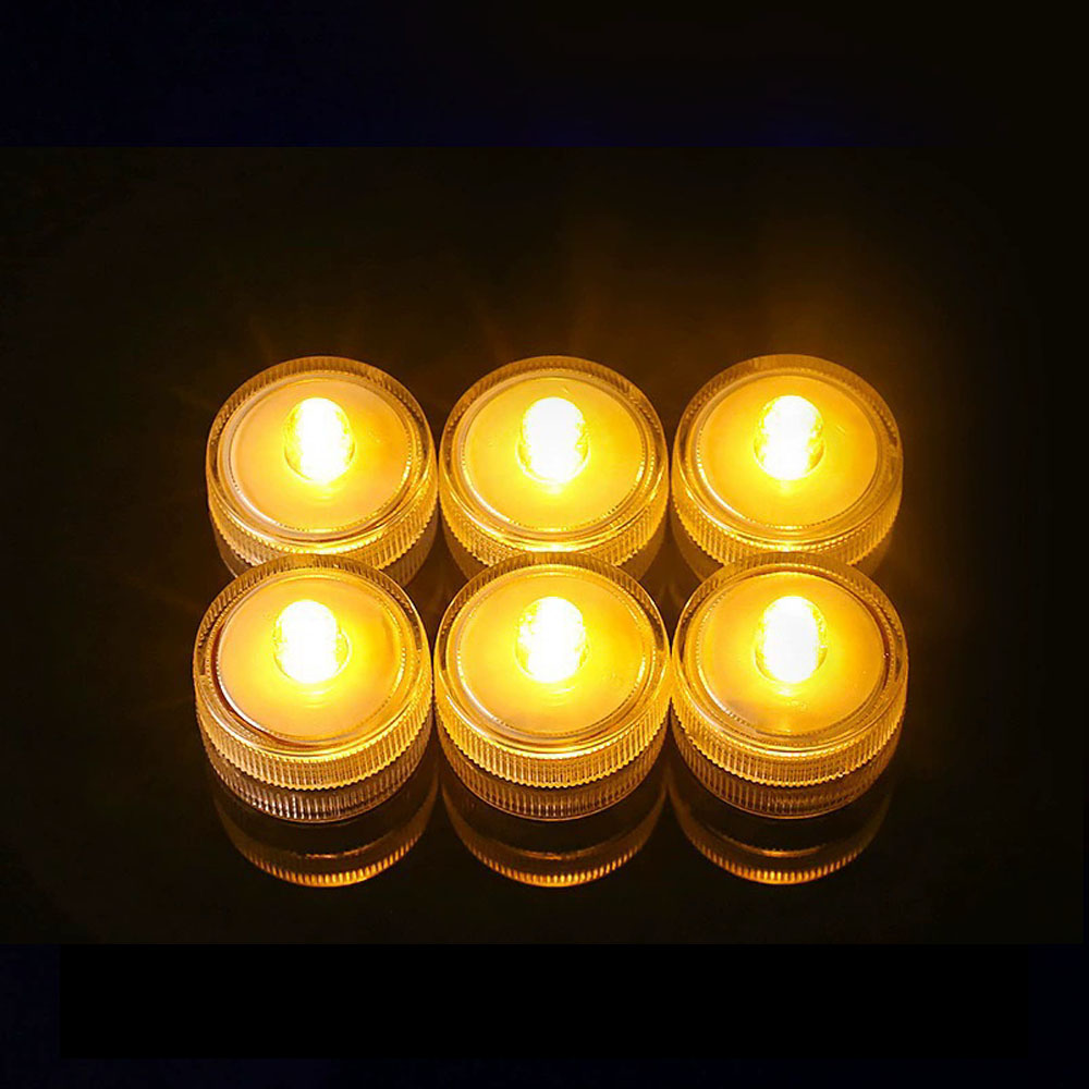 Waterproof Submersible LED Light Tea Lights Pond Underwater Small LED Lights for Wedding Home Vase Festival Party Decoration: Warm White / 16-20W