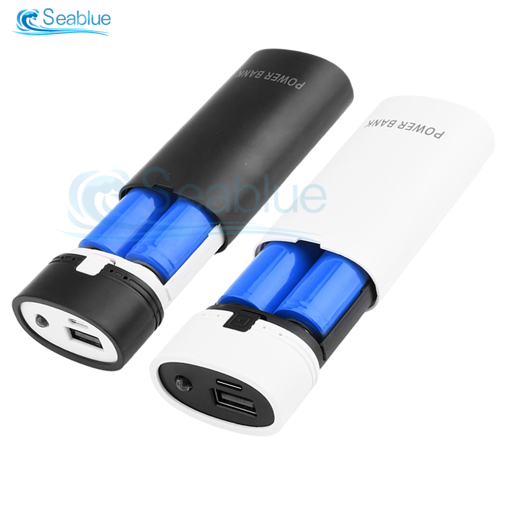 5V 2A 6000mAh 2X 18650 USB Type-C Power Bank Battery Charger Case DIY Box For Phone Electronic Charging Not Including Batteries