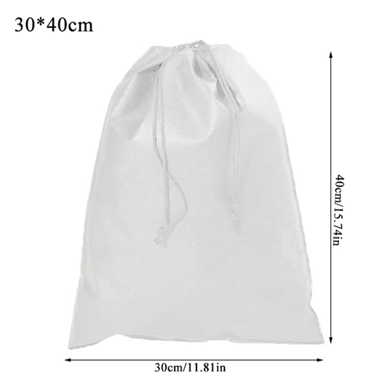 Non-woven Fabrics Drawstring Bag Shoes Travel Portable Organizer Toiletry Bag Case Clothes Backpacks Shopping Bag: white 30x40cm