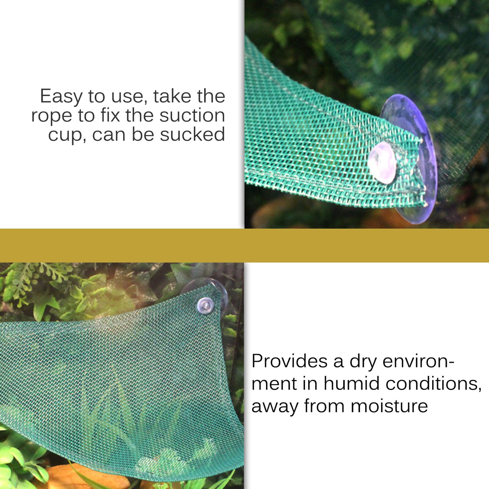 Breathable Mesh Reptile Hammock Triangular Hanging Reptile Hammock Practical Reptile Hanging Bed with Suction Cup Lizard Gecko