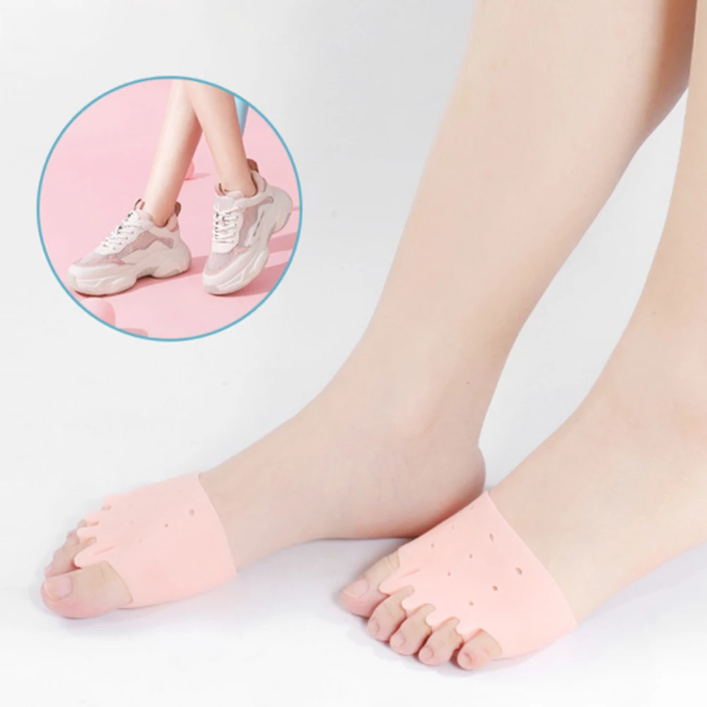 1pc silikon hallux valgus-korrigerer for tåseparator forfotputer avlastende innleggssåler forebygging av føtter: Mørk khaki