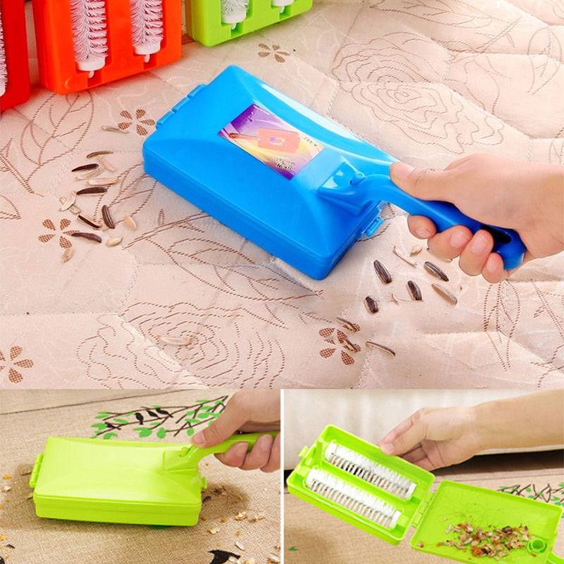 Tapijt Tafel Borstel Plastic Handheld Crumb Veegmachine Slaapbank Borstel Dirt Cleaner Collector Roller Voor Thuis Cleaning Tools Willekeurige