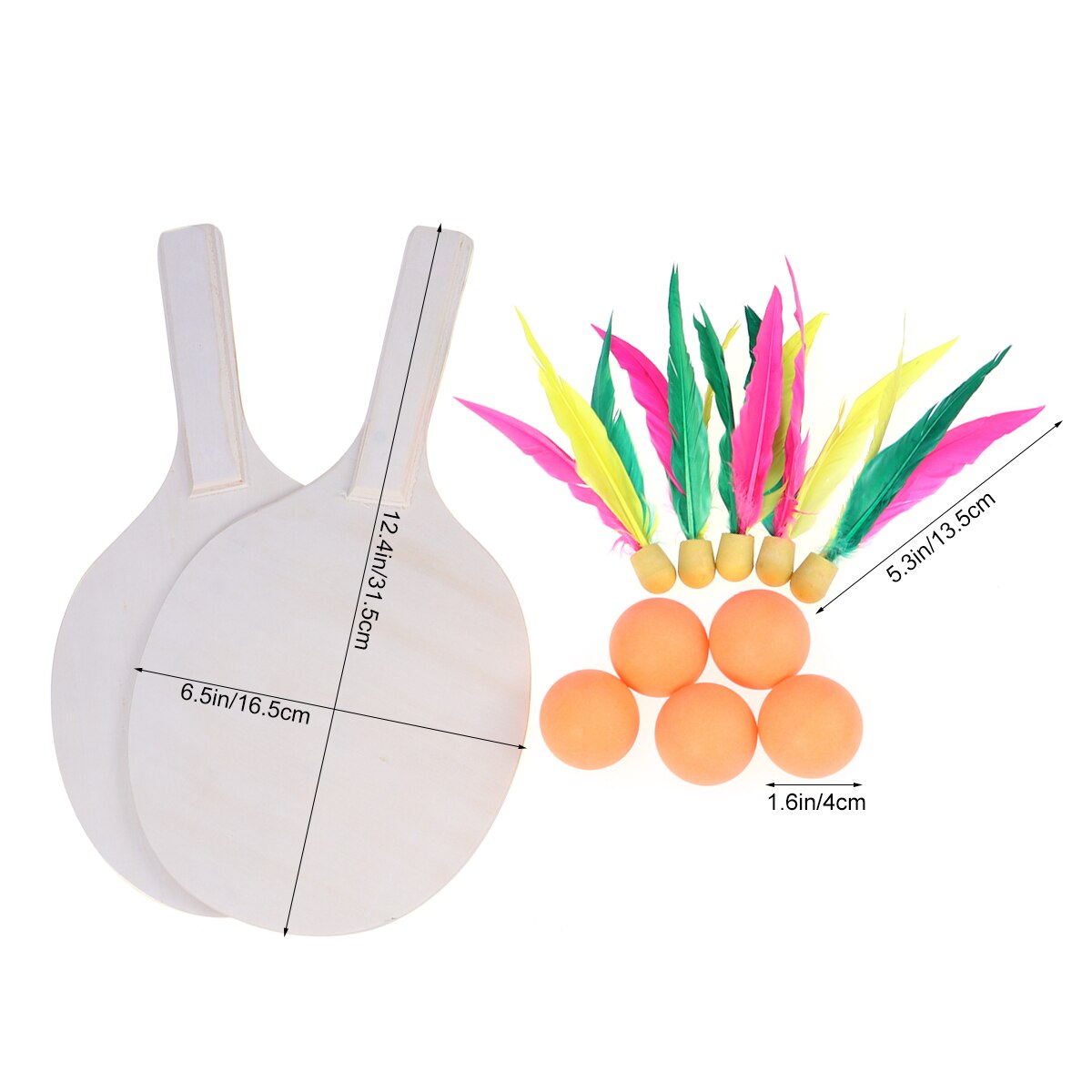 Strand Paddle Bal Game Badminton Tennis Pingpong Strand Cricket Hout Racket Peddels Set Outdoor Racket Game