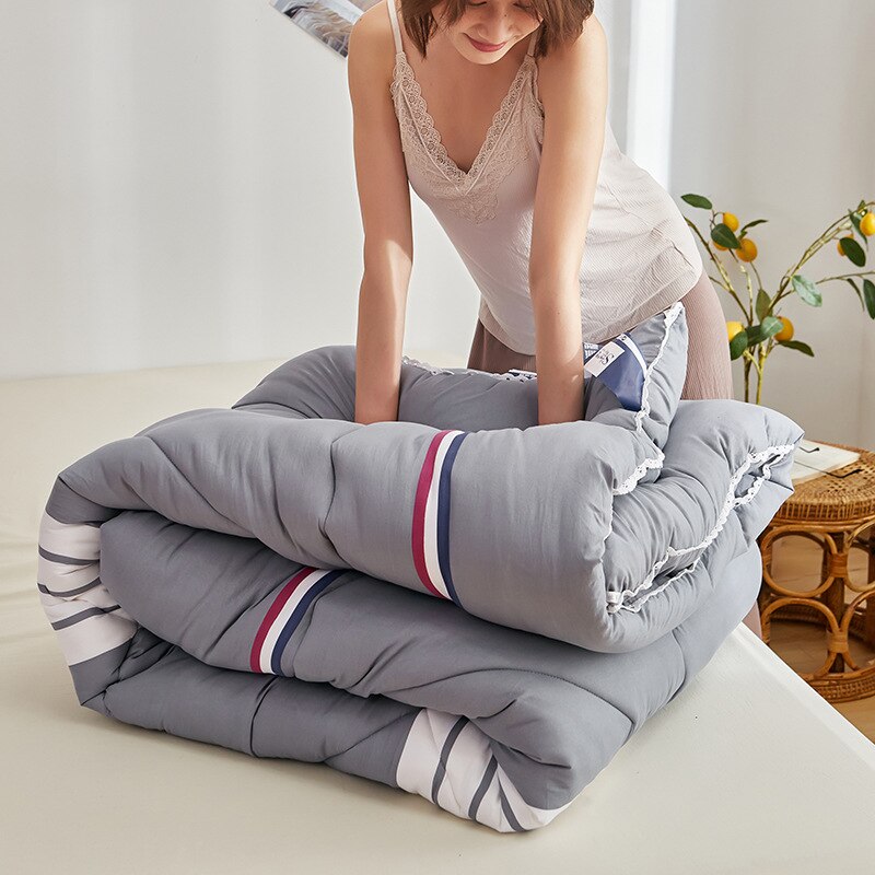Strepen Plaid Enkele Quilt Winter Warm Grote Dikke Dekbed Dekbed Volwassenen En Kinderen Sprei Cover 150X100Cm Beddengoed: E
