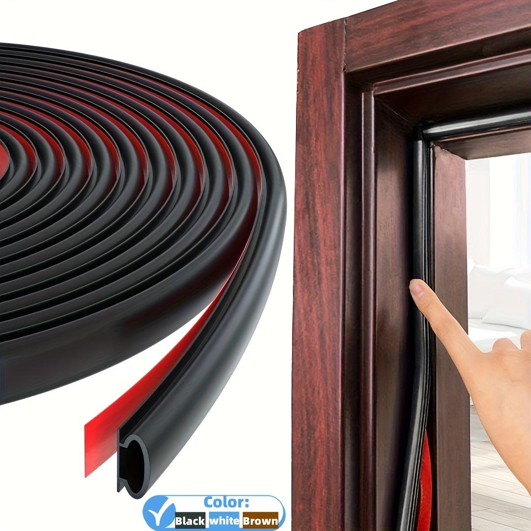 Rubber Weather Stripping Seal Strip for Doors/Windows, Waterproof Self-Adhesive Weatherstrip Soundproofing: black