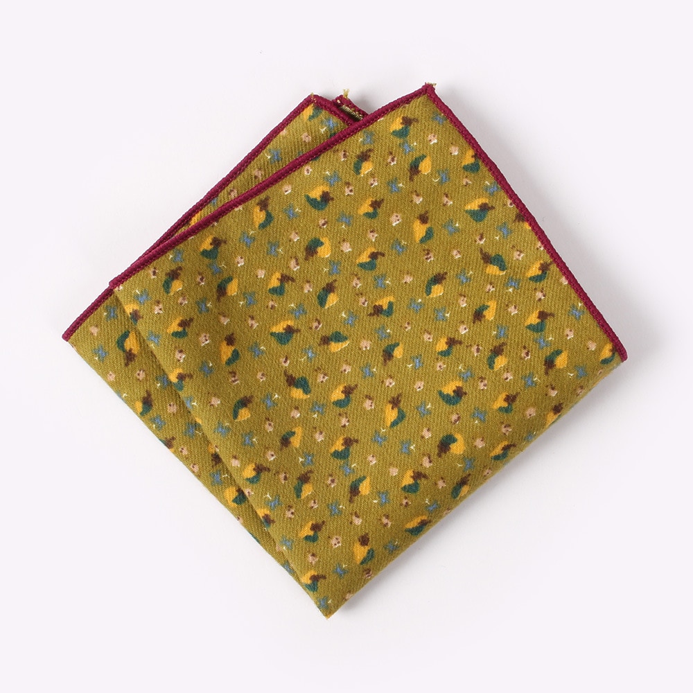Menn& #39 ; s 100%  bomullsblomstlommetørkle for mann bryllupstrykk lomme med firkantede brysthåndkledresser hankies 23*23cm