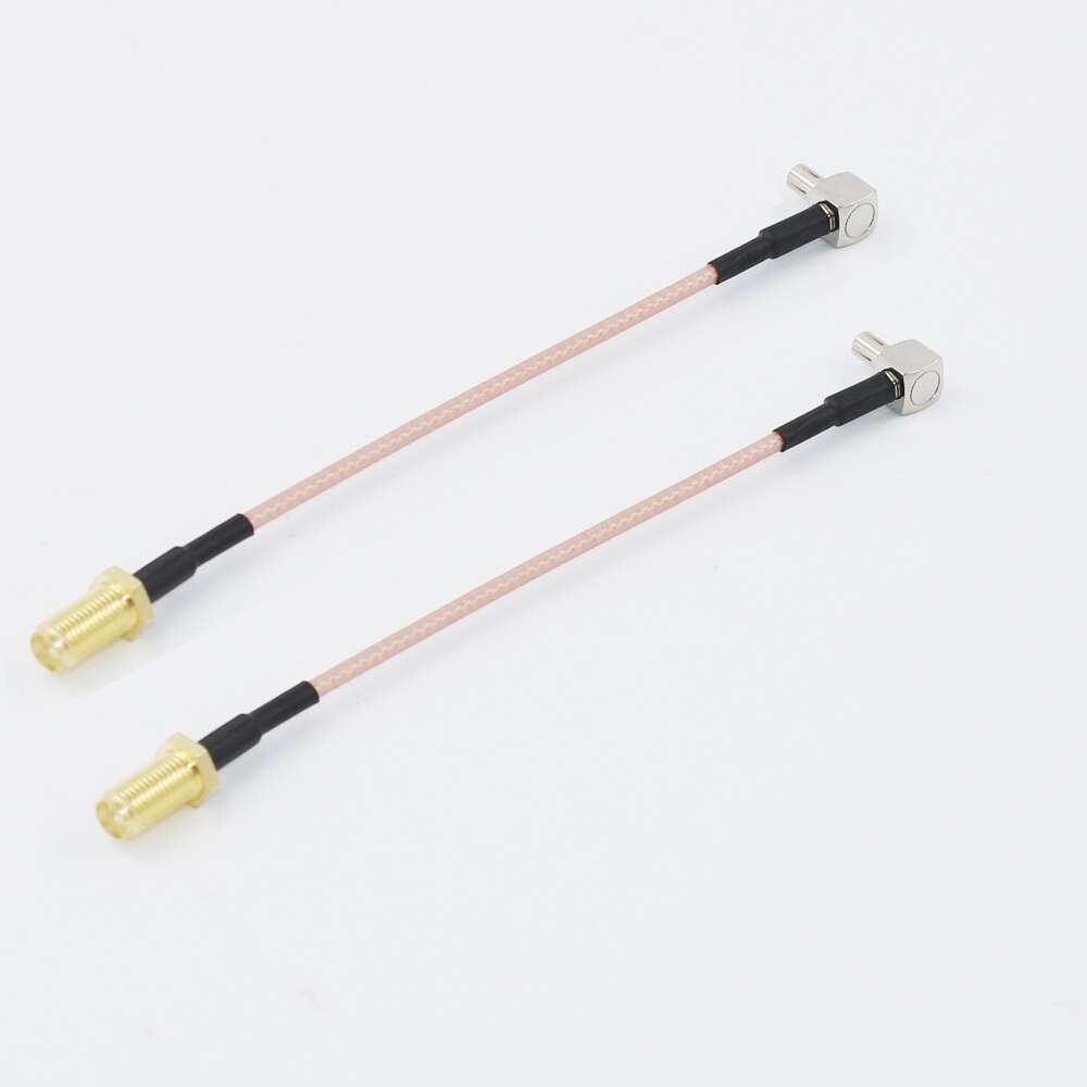 2 stk / lot antenne adapter kabel sma hun til  ts9 crc 9 han grisehale forlængerkabel til 3g 4g huawei router modem zte antenne: Sma-f til  ts9 han