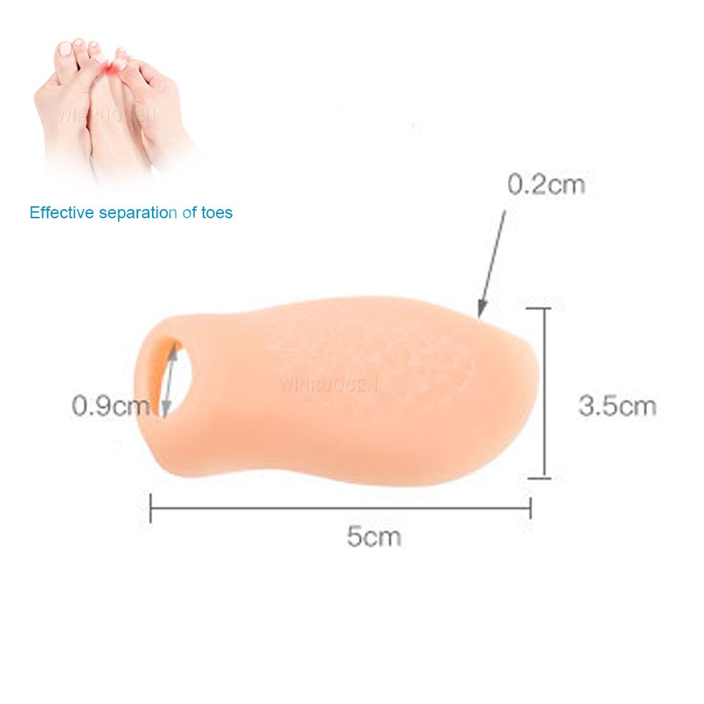 2Pcs Silicone Small toe Separator Bunion Splint Small Valgus Orthosis Correction Overlapping Spreader Foot Protector Inserts