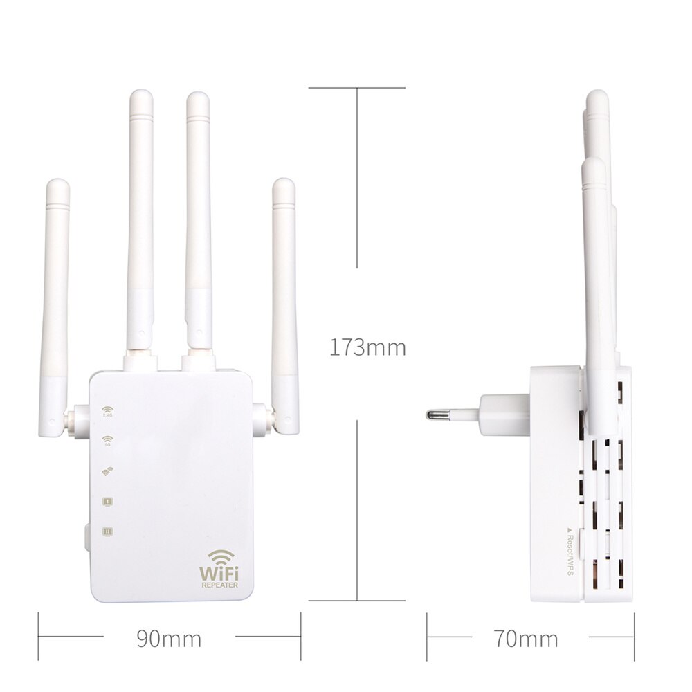 WiFi Repeater WiFi Extender 2.4G 5G Wireless WiFi Booster Wi Fi Amplifier 5ghz Wi Fi Signal Repeater Wi-Fi 1200Mpbs 300Mbps