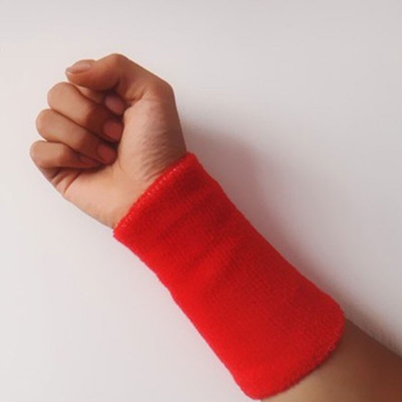 Bracelet anti-transpiration pour sport, fitness, Yoga, bras, manche absorbant la sueur, serviette, attelle, équipement de protection, 1 pièce: Rouge