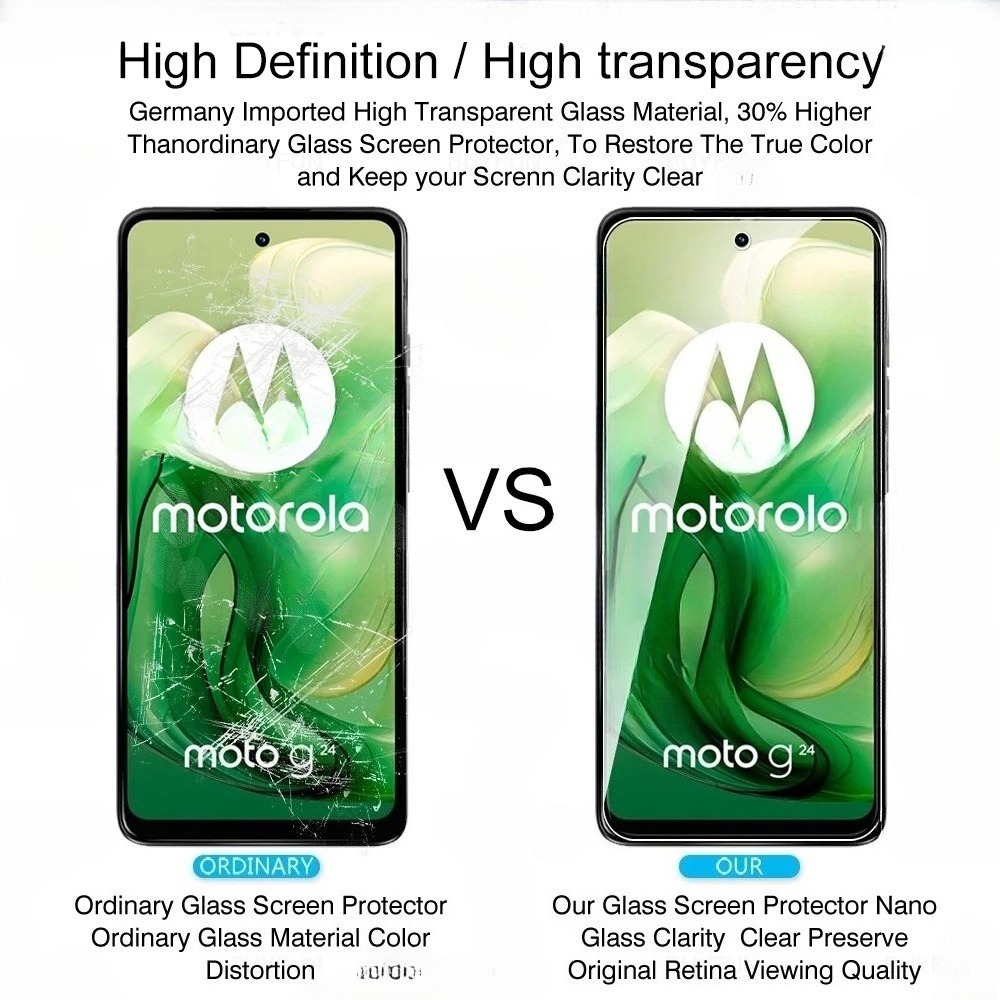 5 uds vidrio templado para Motorola Moto G15 G55 G45 G35 E15 Protector de pantalla de potencia para Moto G05 G04s G14 G34 G54 G64 G85 5G G75