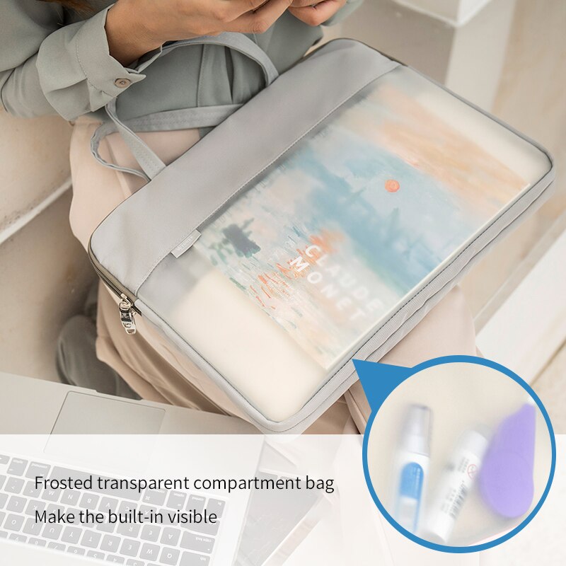 Laptop Tas 13.3 14 Inch Waterdichte Notebook Tas Document Zak Voor Mannen Vrouwen Handtas Aktetas Tas