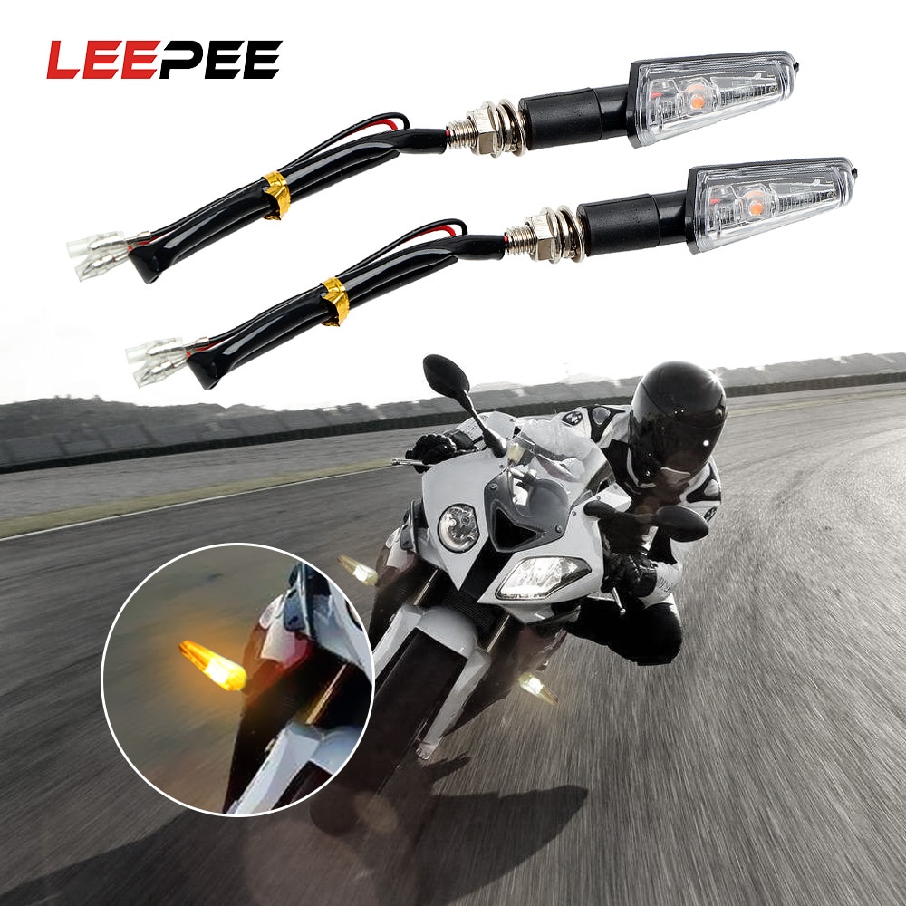 Leepee Universele Motorcycle Knipperlichten 2 Stks/set Amber Indicator Lampen Motorfiets Accessoires