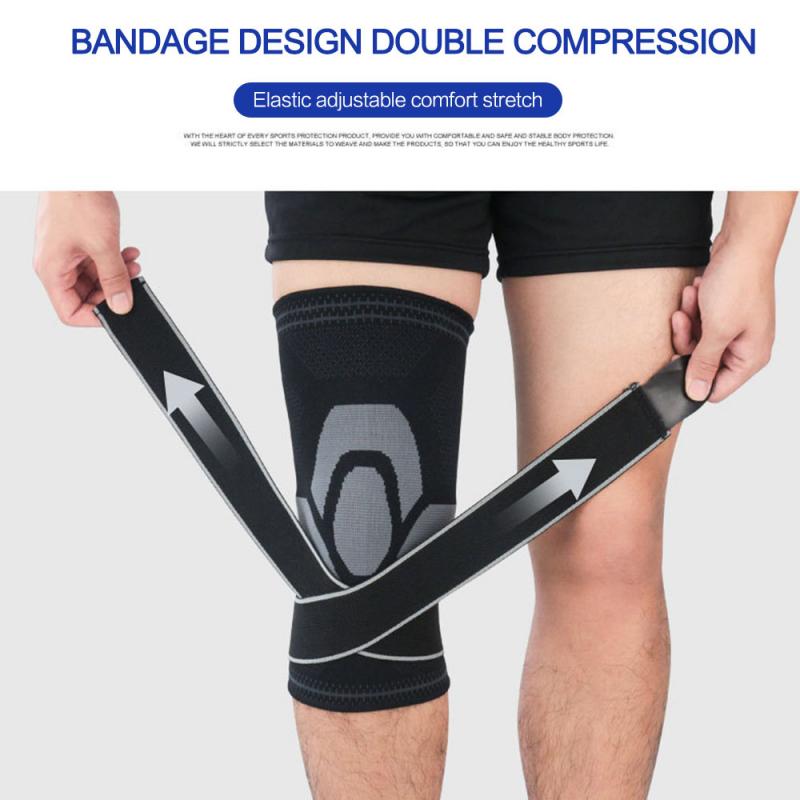 Fußball Sport Kneepad Männer Druck Elastische Knie Pads Unterstützung Fitness Getriebe Basketball Volleyball Klammer Beschützer