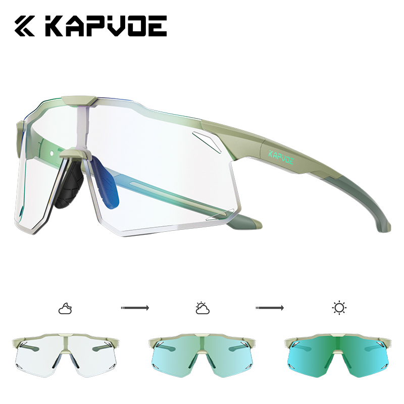 KAPVOE, gafas fotocromáticas para ciclismo para hombre, gafas para ciclismo UV400, gafas para bicicleta, gafas deportivas para exteriores MTB para mujer, gafas para bicicleta: Morado