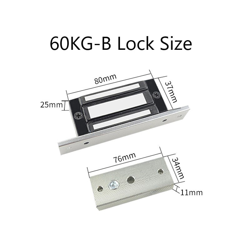 12V 24V 280kg Holding Force Magnetic Lock Single Double Door Surface Mounted Lock Concealed Waterproof Time Delay Solenoid Latch