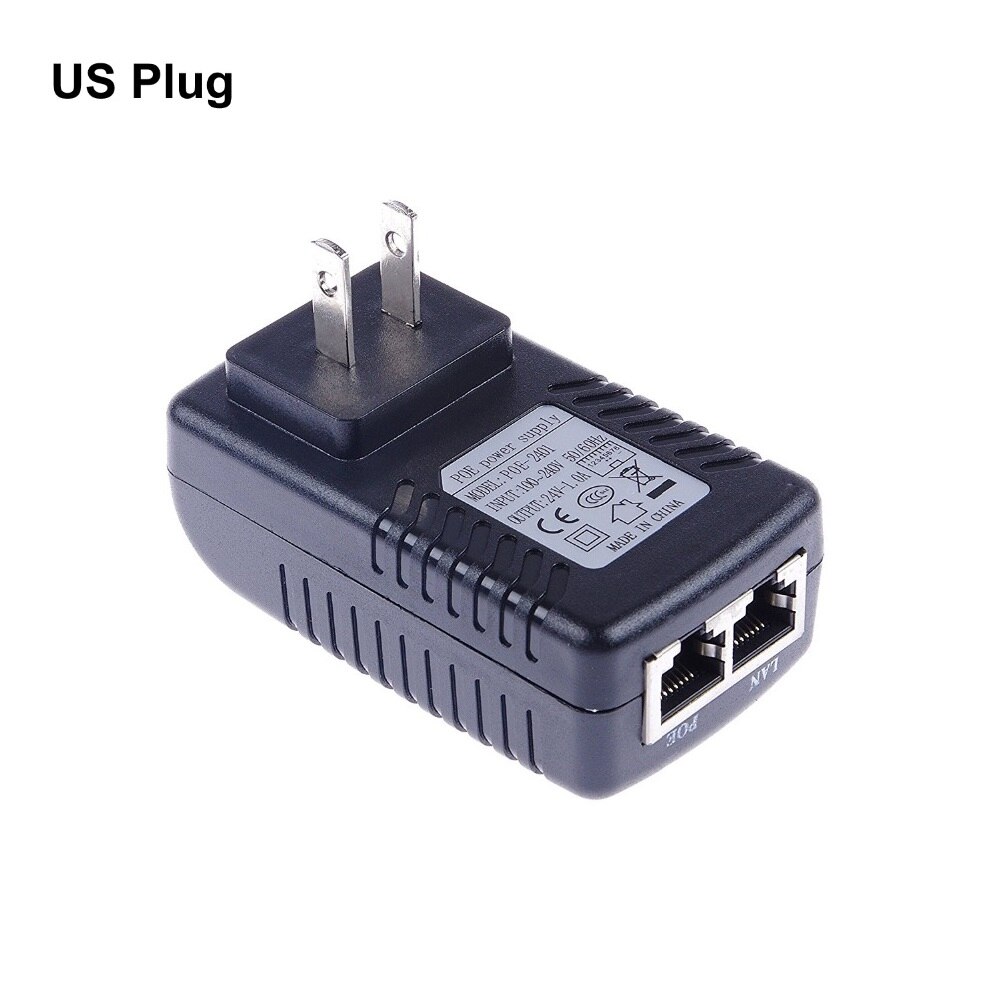 ESCAM DC24V 1A 24W POE Injector for CCTV IP Camera POE injector POE Switch Ethernet Adapter EU/US/UK/AU Standard Optional