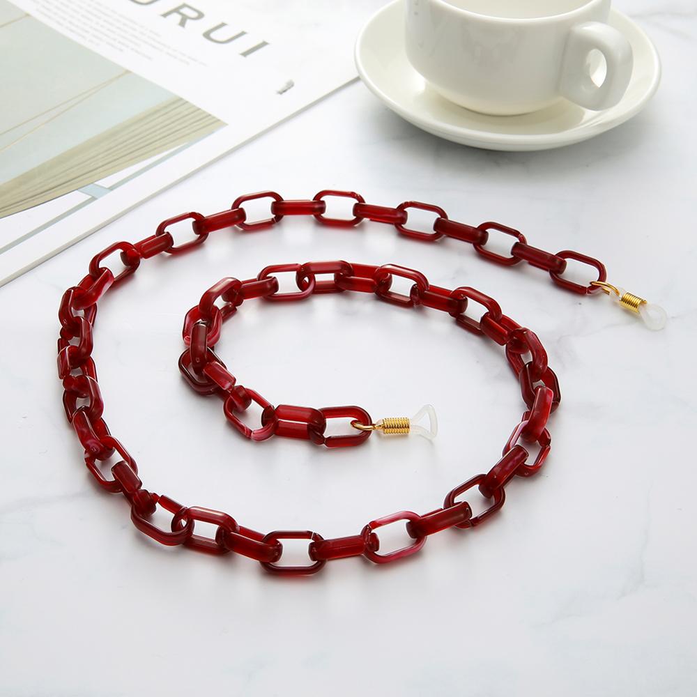Teamer akryl solglasögon kedja dam glasögon läsglasögon kedjor glasögon snörhållare nackrem lanyard: Stil m-guld
