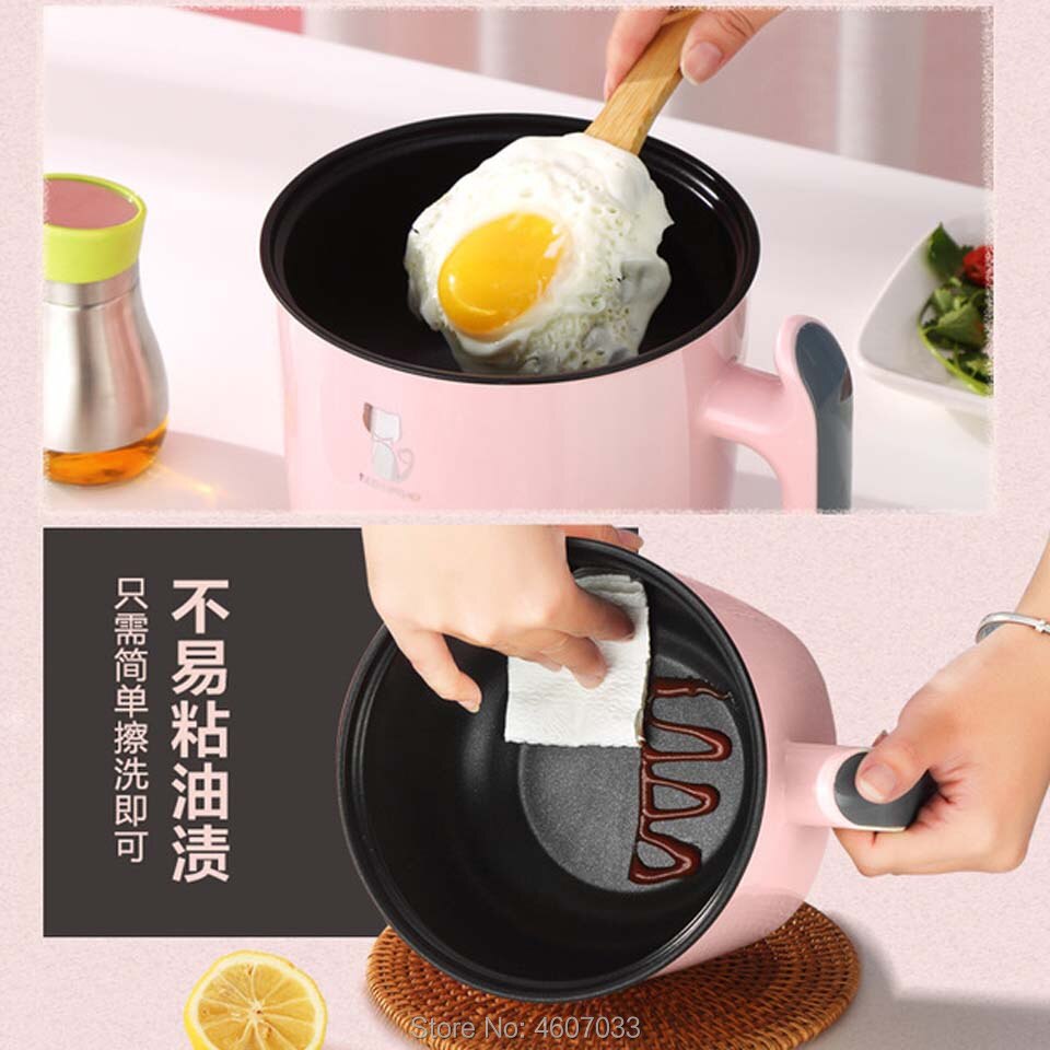 CN 220V Multifunctional Electric Cooker Heating Pan Electric Cooking Pot Machine Hotpot Noodles Rice Eggs Soup double Steamer