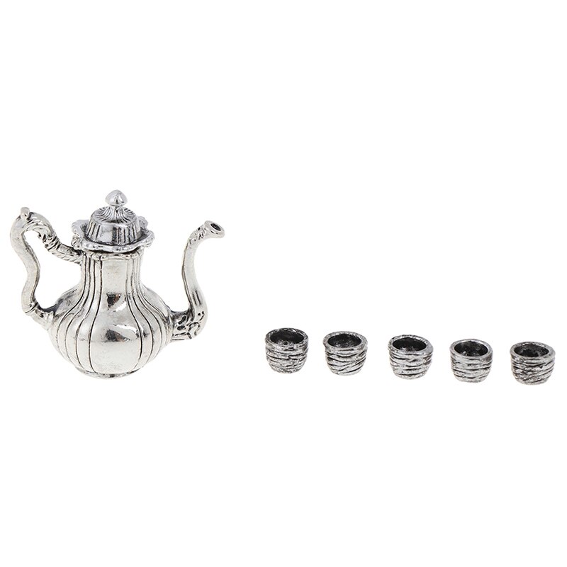 Vendita calda Tazza di Tè Insieme Teiera Bollitore 1: 12 della Mobilia del Dollhouse Miniature Sala Ware Cucina FAI DA TE Giocattolo Del Bambino Regalo Di Natale: 5