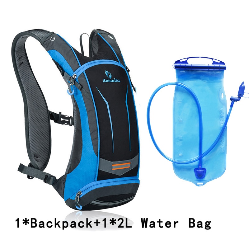 Anmeilu 8L Fiets Rugzak, Waterdichte Fiets Rugzak Voor Fietsen Camping, Hydratatie Rugzak Tas Voor Wandelen Klimmen: BLU With Water Bag