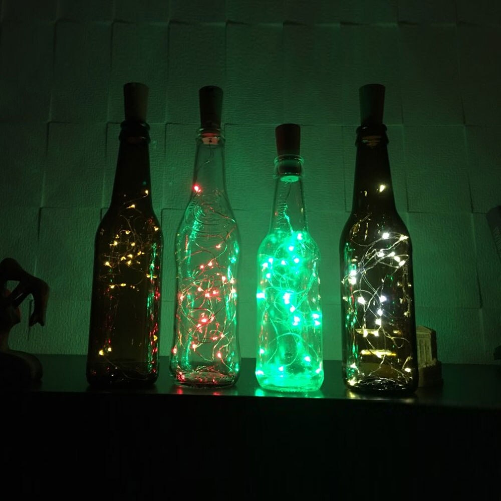 3m vinflasker med kork 30 led flaske lys batteri kork til fest bryllup jul halloween bar indretning varm hvid snor lampe