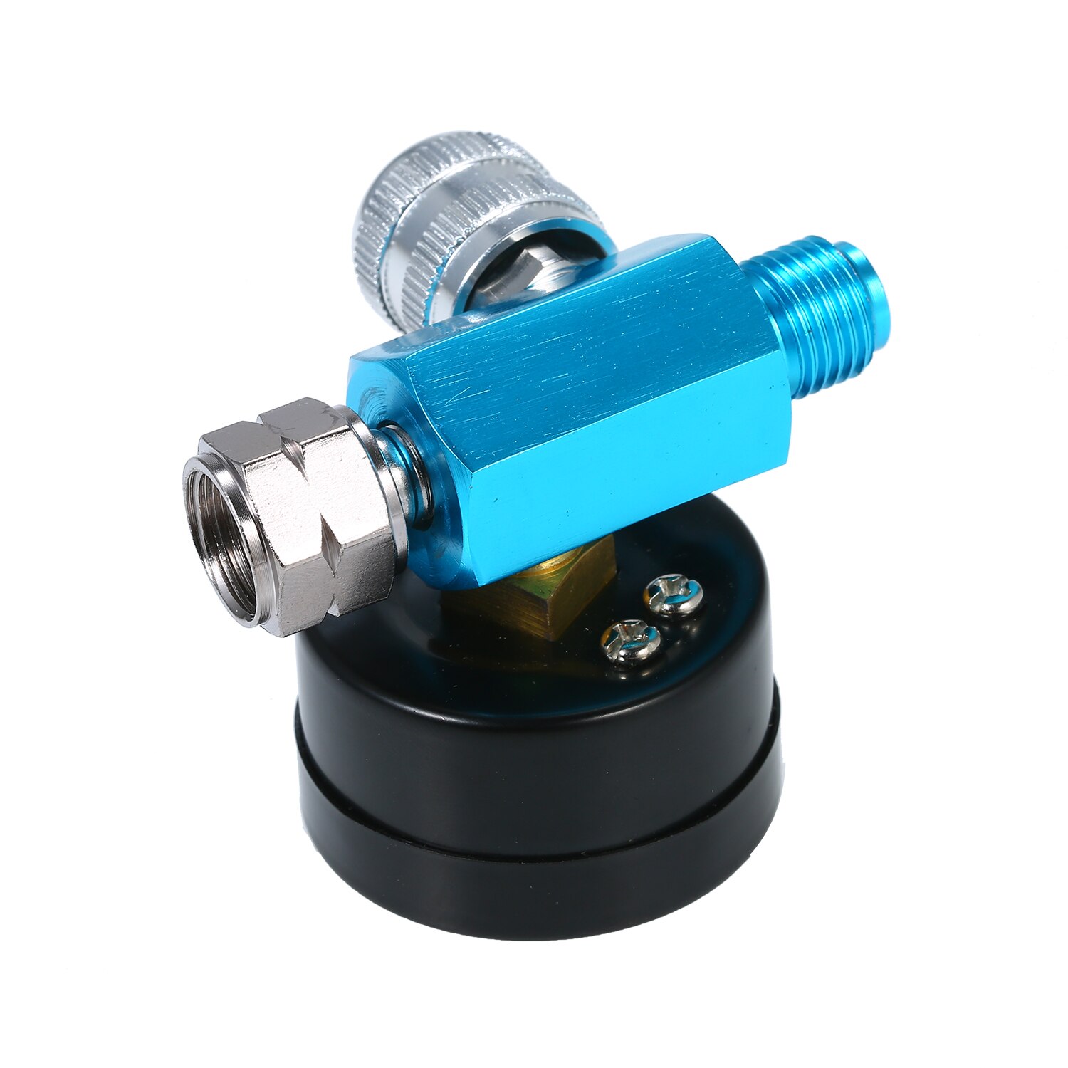 1/4 Inch 150PSI Mini Air Regulator Auto Pressure Regulator Valve Tool Tail Pressure Gauge with Nozzle For Spray Tool