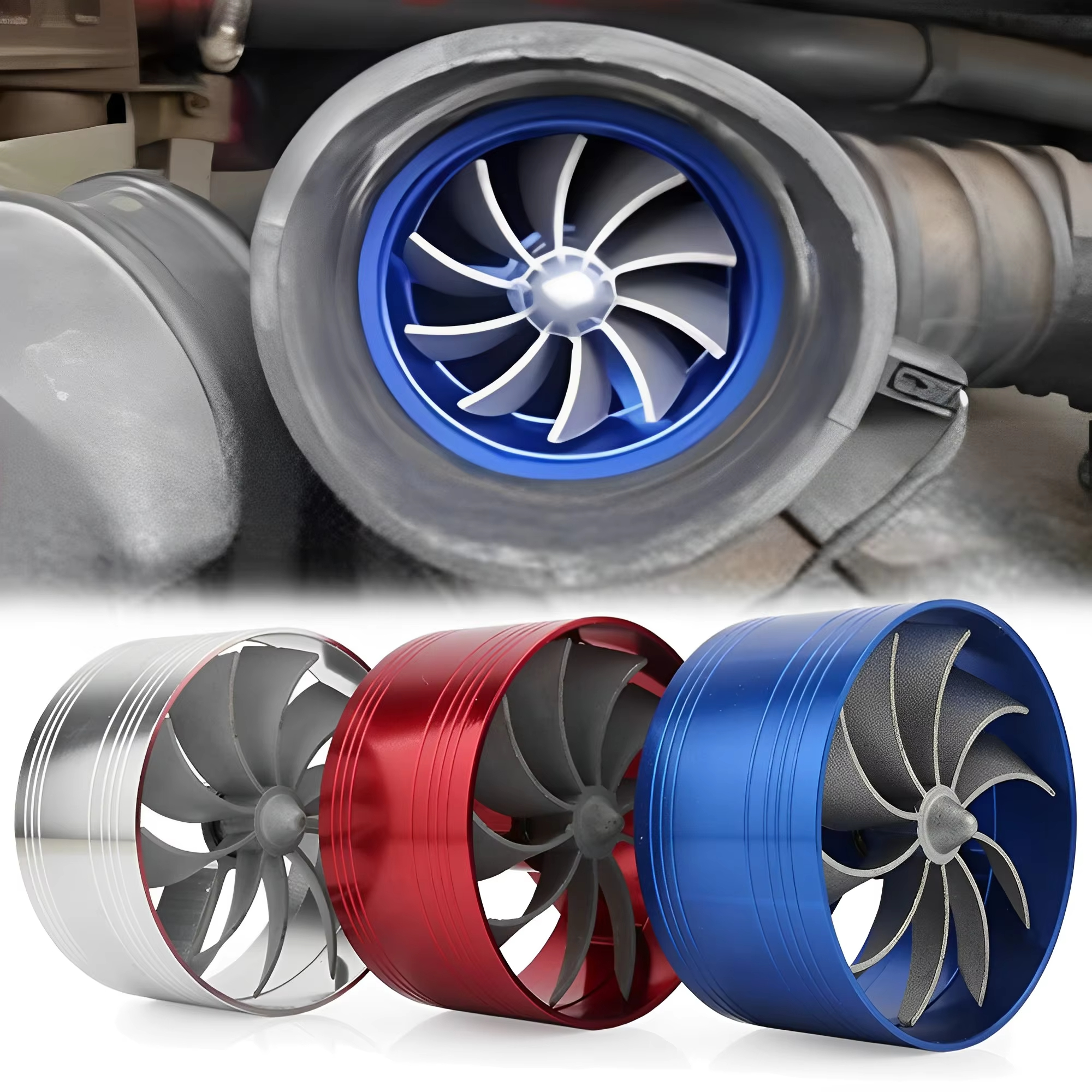 Einseitige Auto Lufteinlass Turbo Gas Heizöl Sparer Fan Turbo Kompressor Turbine Motor- Turbolader Energie Modifiziertes Zubehör