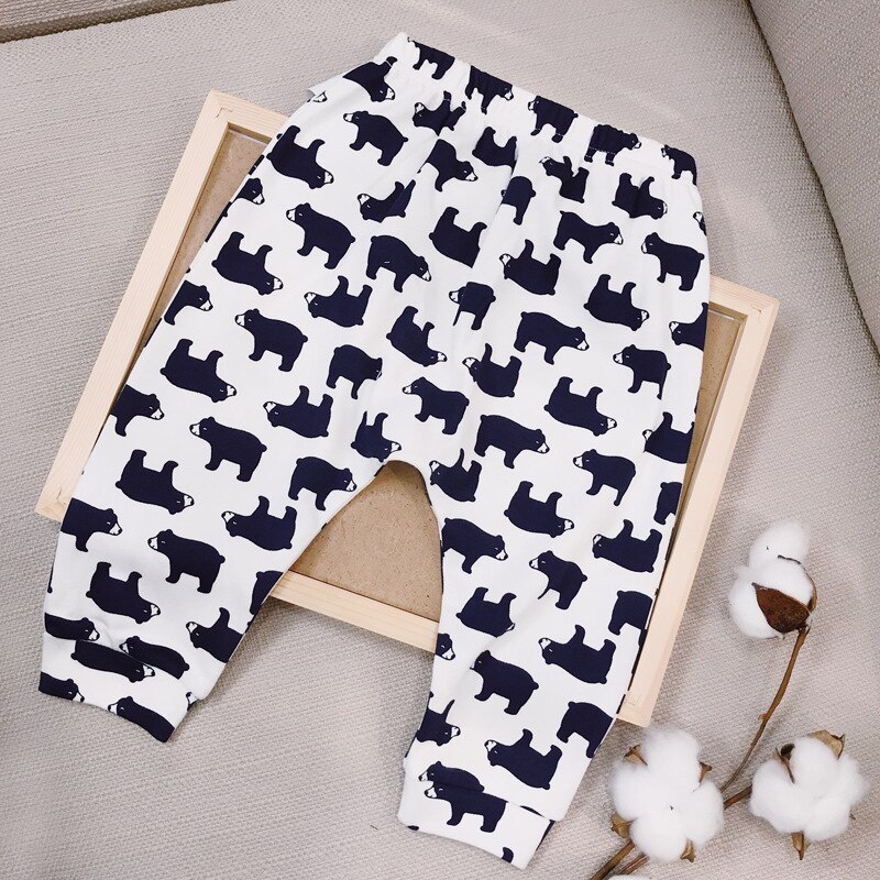 3 - 24M Bébé Pantalon Printemps et Automne Mince Pantalon Garçons Pur Coton Enfants Respirant À La Dessin Animé Ours Vêtements De Sport