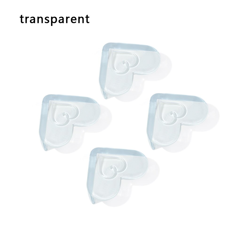4 Stuks Baby Silicone Veiligheid Protector Tafel Hoek Bescherming Van Kinderen Anticollision Edge Hoeken Guards Cover Voor Kid: transparent