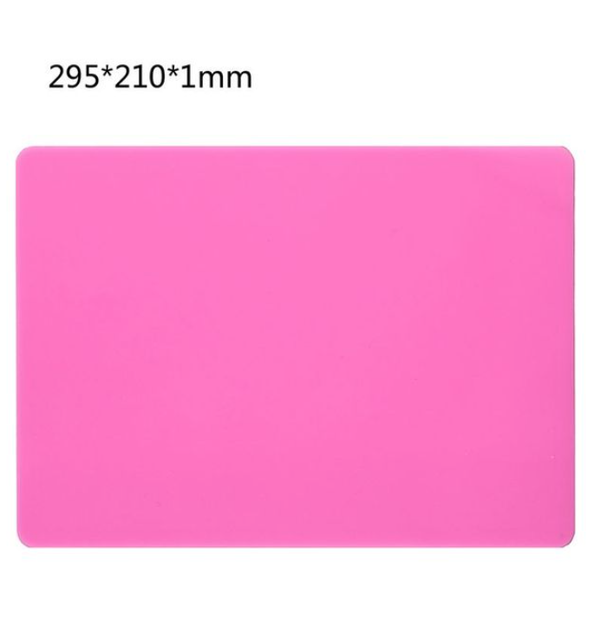 Big Silicone Placemat Silicone Sheet Pad for DIY Handmade UV Epoxy Resin Mold Casting Jewelry Making Multipurpose Table Mat: Pink 3